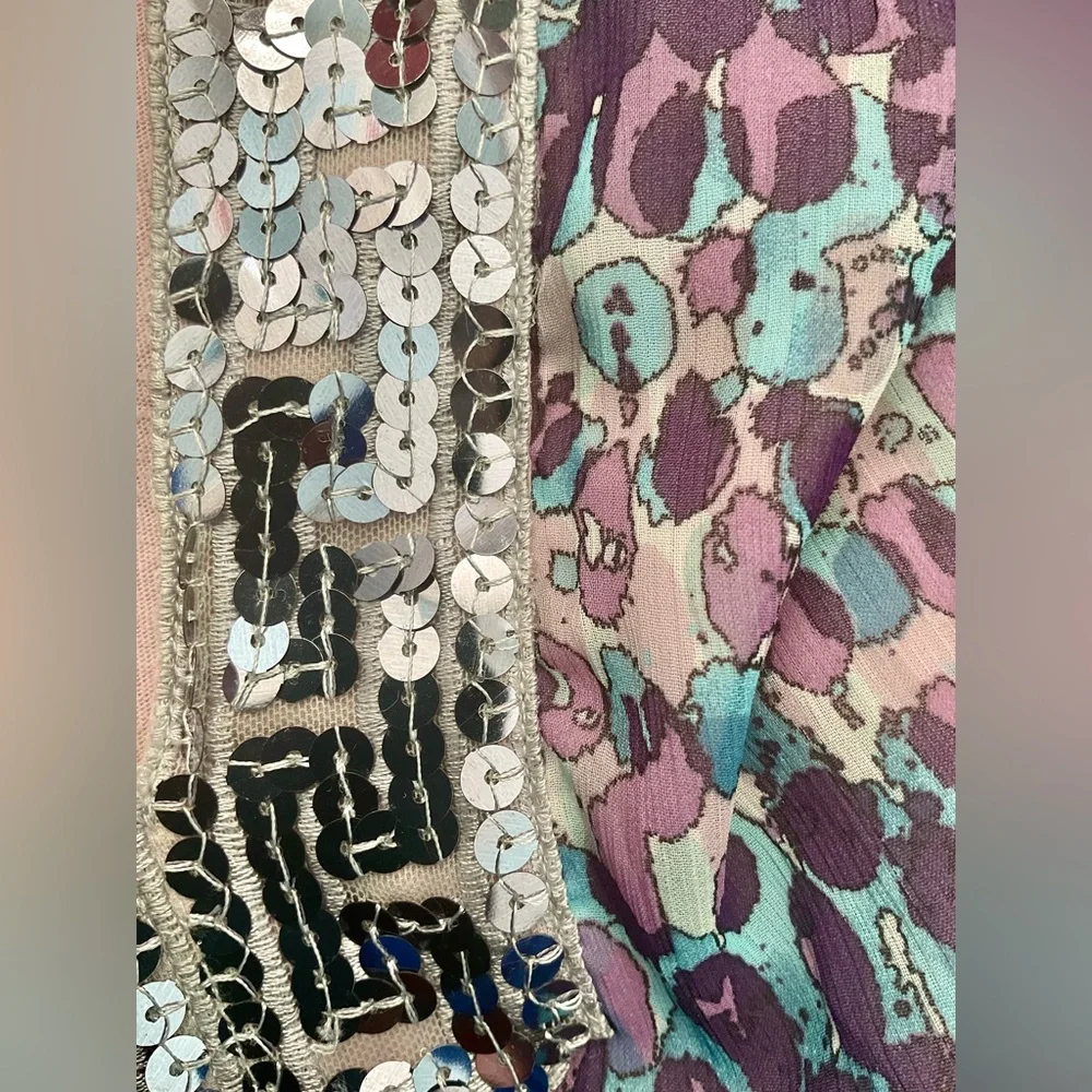 Vintage Free People Multicolor Sleeveless Blouse with Silver Accents - Picture 5 of 7